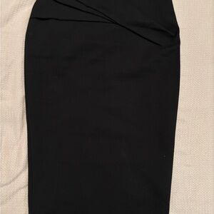 Reiss Black Ruched Pencil Skirt Knee-Length